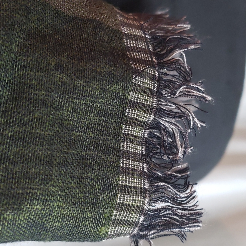 Double Layer Raw Edge Scarf Wrap - image 5